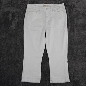 Signature Levi Strauss Capri Jeans Women XL White Resort Cruise Vacation Classic